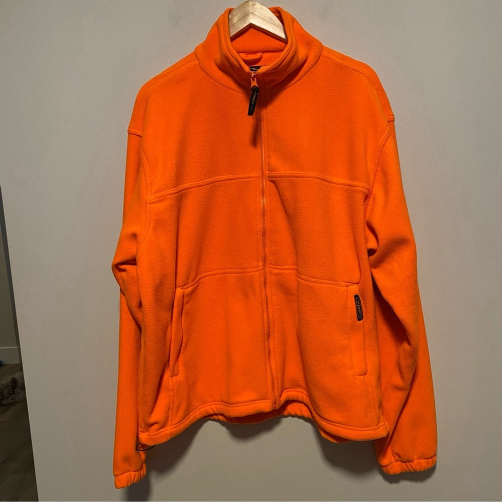 Yukon Gear Men’s Full Zip Blaze Orange Fleece Jacket Size Large
